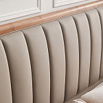 Кровать двуспальная с мягким изголовьем Moon Walnut Bed варинант исполнения - 8 | Loft Concept в Новосибирске