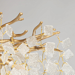 Люстра подвесная золотого цвета с декоративными ветвями и прозрачными рельефными подвесками FAIRYTREE Light варинант исполнения - 6 | Loft Concept в Новосибирске