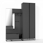 Двухдверный шкаф цвета графит Strict Lines варинант исполнения - 4 | Loft Concept в Новосибирске