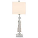 Настольная лампа с прямоугольным тканевым абажуром на белом мраморном основании Silver Threads варинант исполнения - 2 | Loft Concept в Новосибирске