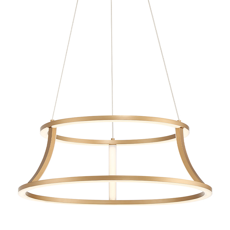 Люстра золотого цвета с 2-мя светодиодными кольцами Eurofase Золотой Прозрачный в Новосибирске | Loft Concept 