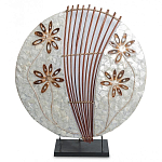 Настольная лампа из перламутра и дерева на подставке Indonesian Shell Flower варинант исполнения - 2 | Loft Concept в Новосибирске