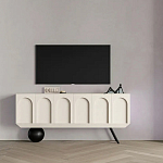 Дизайнерский комод с фактурным фасадом и чёрной ножкой в форме шара Samanta варинант исполнения - 3 | Loft Concept в Новосибирске