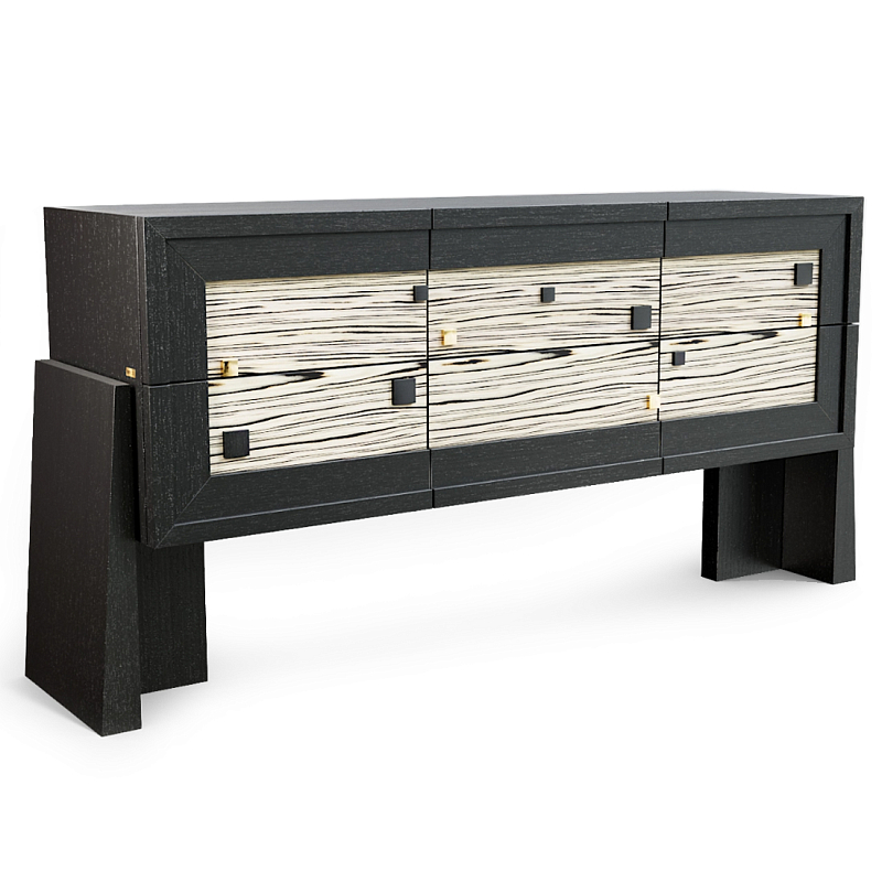 Дизайнерский Комод Tlaloc  Черный матовый Бежевый в Новосибирске | Loft Concept 