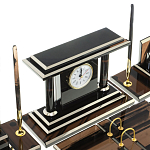 Настольный письменный набор с часами из природного камня обсидиана Team leader варинант исполнения - 5 | Loft Concept в Новосибирске