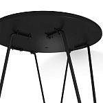 Стол журнальный с круглой столешницей из стекла на 3-х черных ножках Beige Marble варинант исполнения - 5 | Loft Concept в Новосибирске