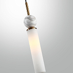 Подвесной светильник с цилиндрическим матовым плафоном и декоративным шаром из камня Orb Essence варинант исполнения - 5 | Loft Concept в Новосибирске