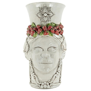 Ваза Vase Head Lady Giant Crakle Strawberry