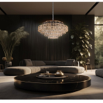 Люстра хрустальная в неоклассическом стиле на золотистом каркасе Majesty варинант исполнения - 1 | Loft Concept в Новосибирске