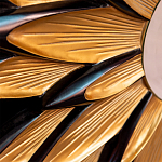 Зеркало-солнце в раме золотого и черного цвета Rays of Peace варинант исполнения - 2 | Loft Concept в Новосибирске