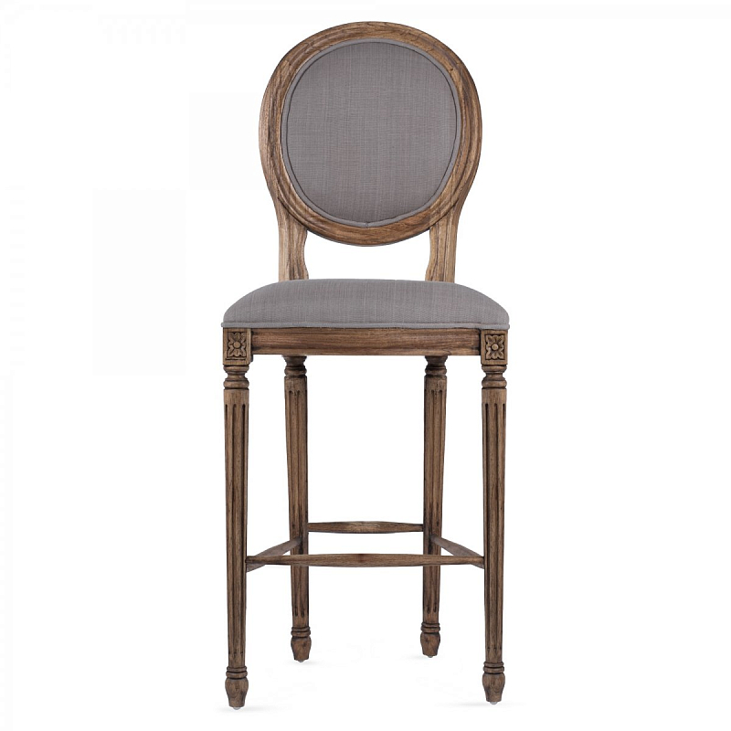 Барный стул REGENCY MEDALLION BARSTOOL Taupe Linen Дерево Акация Серый Барный стул REGENCY MEDALLION BARSTOOL Taupe Linen Дерево Акация Серый в Новосибирске | Loft Concept