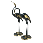 Статуэтка бронзовая пара Журавли синие Bronze Birds варинант исполнения - 1 | Loft Concept в Новосибирске
