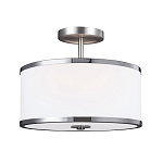 Потолочный светильник с цилиндрическим плафоомн из опалового матового стекла с металлическим обручем Feiss варинант исполнения - 1 | Loft Concept в Новосибирске