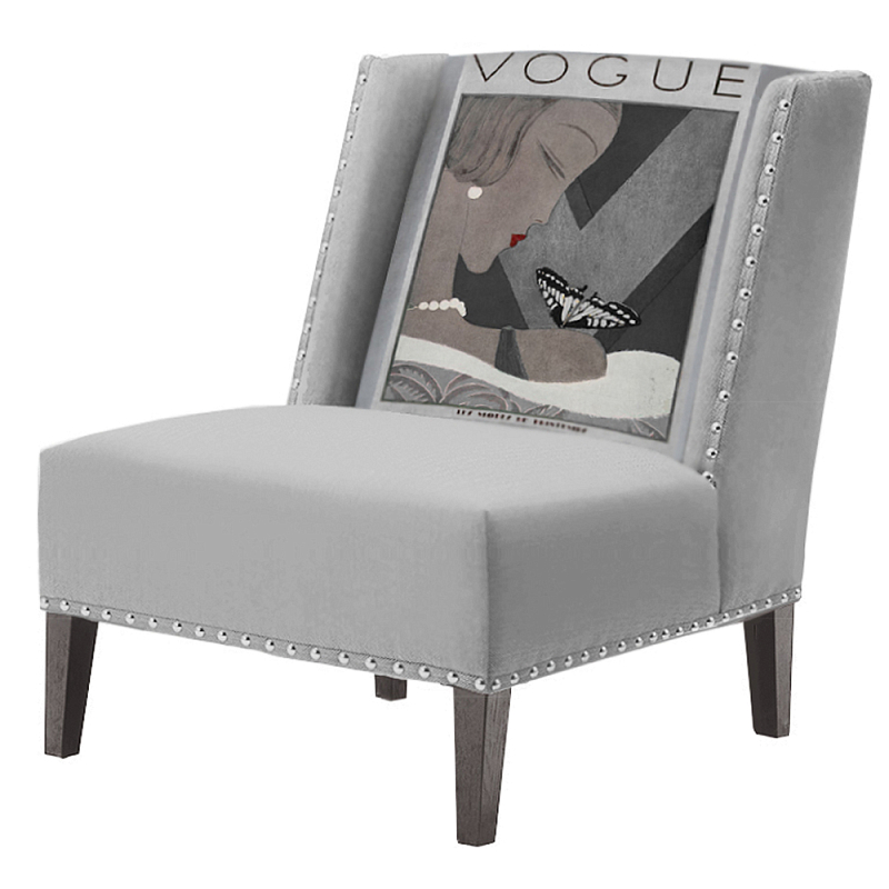 FUN Armchair  Vogui II Gray Дизайнерское кресло с цветным принтом Серый в Новосибирске | Loft Concept 