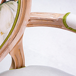 Стул с подлокотниками золотистый из бука с изображением птиц и цветов Blooming Birds 2 варинант исполнения - 3 | Loft Concept в Новосибирске