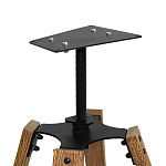 Барный стул со спинкой и мягкой обивкой с ромбами на 4-х деревянных ножках Бежевый Велюр Ava Charm варинант исполнения - 6 | Loft Concept в Новосибирске