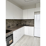 Угловой кухонный гарнитур белый и столешница под мрамор Gene Kitchen Set варинант исполнения - 2 | Loft Concept в Новосибирске