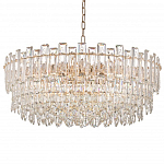 Круглая люстра с хрустальными подвесками на золотистом каркасе Gorgeous Crystal Light варинант исполнения - 9 | Loft Concept в Новосибирске