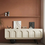 Дизайнерский комод с фактурным фасадом и чёрной ножкой в форме шара Samanta варинант исполнения - 4 | Loft Concept в Новосибирске