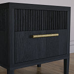 Прикроватная Тумбочка Primo с двумя ящиками Черный дуб варинант исполнения - 4 | Loft Concept в Новосибирске