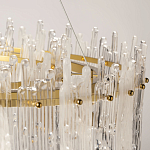 Люстра круглая с прозрачными стержнями разной длины Textured Glass Chandelier варинант исполнения - 7 | Loft Concept в Новосибирске