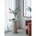 Столик приставной с круглой столешницей Textured Cream Table варинант исполнения - 7 | Loft Concept в Новосибирске