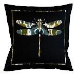 Подушка декоративная стрекоза сине-зелёный орнамент Ikat Pattern варинант исполнения - 1 | Loft Concept в Новосибирске