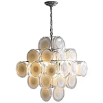 Люстра  с каскадом из круглых декоративных элементов  White Clear Glass Chandelier варинант исполнения - 1 | Loft Concept в Новосибирске