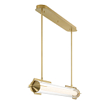 Подвесной светильник линейный золотого цвета с длинной цилиндрической стеклянной трубкой Eurofase варинант исполнения - 4 | Loft Concept в Новосибирске