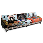 Большой Трехместный Диван с цветным принтом Qalakabusha Large Sofa варинант исполнения - 3 | Loft Concept в Новосибирске