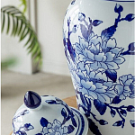 Ваза с крышкой и синим цветочным узором Blue & White Ornament  варинант исполнения - 6 | Loft Concept в Новосибирске