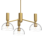 Люстра с 3-мя прозрачными полусферическими плафонами из стекла Alora Mood варинант исполнения - 1 | Loft Concept в Новосибирске