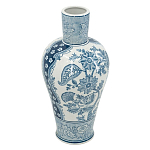 Ваза с голубым цветочным рисунком 43 см Blue & White Ornament варинант исполнения - 1 | Loft Concept в Новосибирске