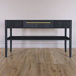 Дизайнерская Консоль с полкой и ящиком Primo Черный дуб варинант исполнения - 1 | Loft Concept в Новосибирске