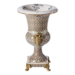 Ваза с овнами из фарфора с бронзовыми элементами Bronze Aries варинант исполнения - 3 | Loft Concept в Новосибирске