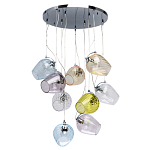 Люстра каскадная с 9-ю разноцветными стеклянными плафонами Kaleido варинант исполнения - 2 | Loft Concept в Новосибирске