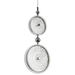 Подвесной светильник с круглым плафоном из рельефного стекла Peony Glass Chrome Hanging Lamp варинант исполнения - 1 | Loft Concept в Новосибирске