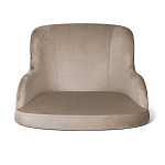 Барный стул со спинкой и подлокотниками на 4-х коричневых ножках Бежевый Велюр Ava Charm варинант исполнения - 2 | Loft Concept в Новосибирске