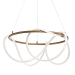 Люстра подвесная круглая золотого цвета с белыми изогнутыми световыми линиями Luke Lampco Tracer Lamp варинант исполнения - 1 | Loft Concept в Новосибирске