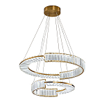 Светодиодная двухъярусная кольцевая люстра из хрусталя и стали и с пультом для регулировки света Maude Crystal Light варинант исполнения - 2 | Loft Concept в Новосибирске