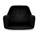 Стул с мягкой черной обивкой из велюра и подъемно-поворотным механизмом на колесиках Harper Black варинант исполнения - 3 | Loft Concept в Новосибирске