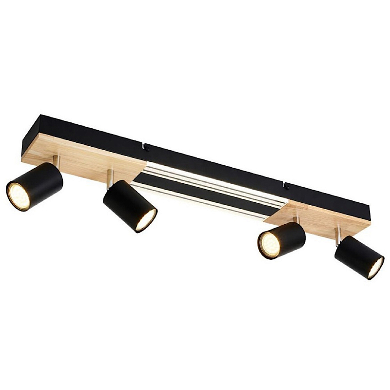 Потолочный светильник черный 70см GAVIN WOOD Черный матовый Прозрачный в Новосибирске | Loft Concept 