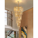 Люстра многоярусная с каркасом из металла и прозрачными подвесками FAIRYTREE Light варинант исполнения - 6 | Loft Concept в Новосибирске