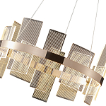 Люстра подвесная круглая с рифлёными прозрачными элементами и золотым основанием Aurea Vista варинант исполнения - 2 | Loft Concept в Новосибирске