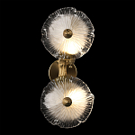 Бра с ветвистыми бронзовыми элементами и стеклянными рифлеными дисками Textured Glass Bra варинант исполнения - 3 | Loft Concept в Новосибирске