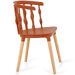Пластиковый стул на ножках из массива бука Ferret Spiral Brown варинант исполнения - 3 | Loft Concept в Новосибирске