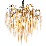 Люстра со стеклянными подвесками янтарного цвета Ambre Glass Chandelier 80 варинант исполнения - 1 | Loft Concept в Новосибирске