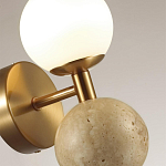 Бра с шарообразным матовым плафоном и шаром из камня на металлическом основании Orb Essence варинант исполнения - 3 | Loft Concept в Новосибирске
