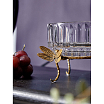 Чаша из прозрачного стекла на бронзовых ножках в виде стрекоз Eden Garden варинант исполнения - 4 | Loft Concept в Новосибирске