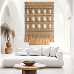 Панно на стену плетеное Макраме бежевый цвет  варинант исполнения - 1 | Loft Concept в Новосибирске